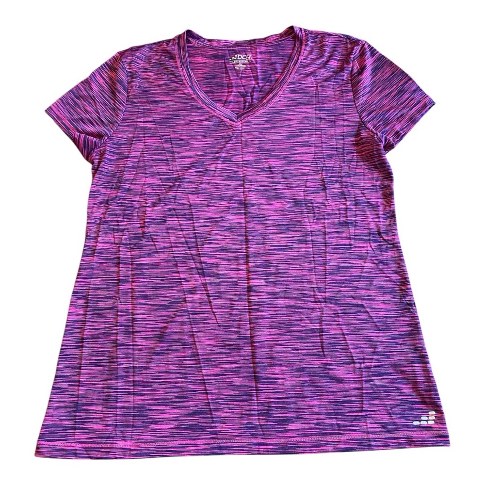 BCG Purple Space Dye V-Neck Activewear T-Shirt XL EUC